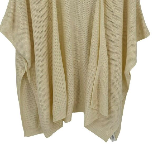 Loft Waffle Knit Open Front Poncho Cardigan Sweater Cream M/L New 533489 - Picture 4 of 11